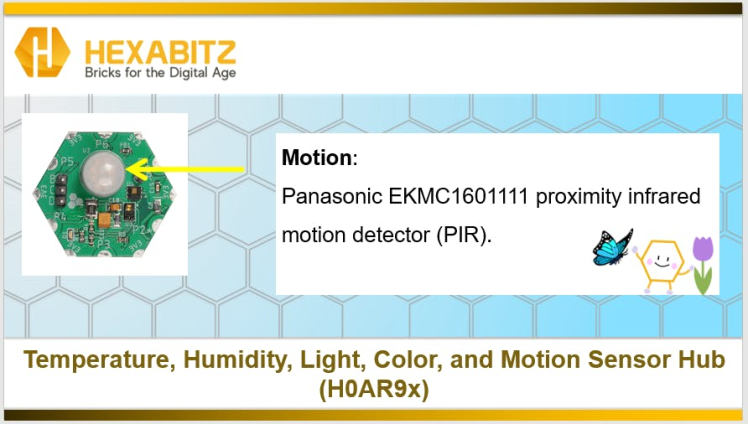 Temperature, Humidity, Light, Color and Motion Sensor Hub