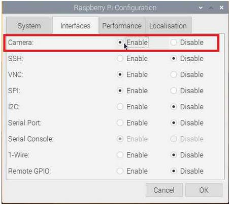 Enable Camera of Raspberry Pi