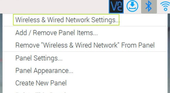 Right click on the network status icon and select the Wireless & Wired Network Settings