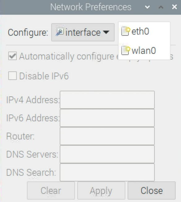 Select the appropriate interface. If you're configuring a static IP for For Ethernet, choose eth0