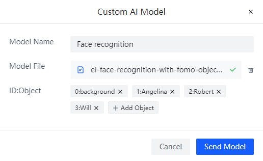 Fill in the fields correctly and upload your model file