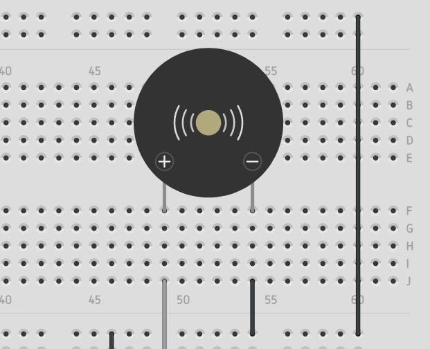 Piezo buzzer making a sound in the simulation